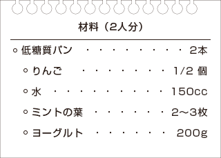 リンゴのフィリングとヨーグルトのサンドのレシピの材料